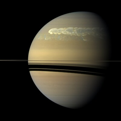#ad Storm on Saturn Rings Ring Edge on Shadow System Planet Space Photo Poster Print $23.99