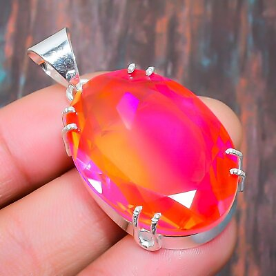 #ad Bi Color Tourmaline Gemstone Handmade Gift Jewelry Pendant 1.77quot; W876 $6.99