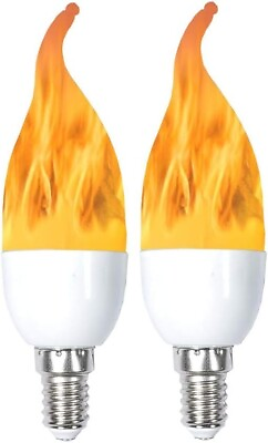 #ad Flame Led Light Bulbs E12 Flame Tip Chandelier Light Bulbs Candelabra Base Vinta $18.69