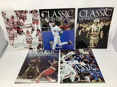 #ad N.Y. POST CLASSIC MOMENTS IN NEW YORK SPORTS HISTORY COMPLETE SET OF 5 Mags $10.99