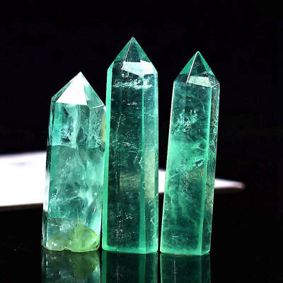 #ad 70 80mm Natural Green Fluorite Quartz Crystal Point Wand Obelisk Mineral Rock $6.55