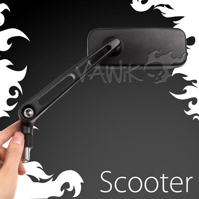 #ad VAWiK MIRROR CONVEX CNC aluminum CLASSIC MX BLACK 8mm 1.25P fits custom scooter $84.45