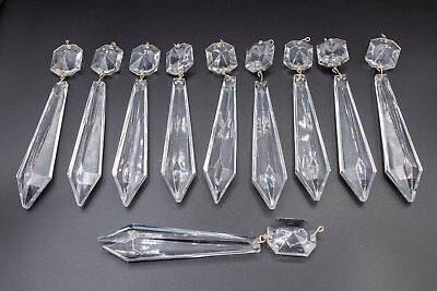 #ad Waterford Crystal Avoca Chandelier Button amp; Prism 5 1 4quot; Lot of 10 AS IS #3 $150.00