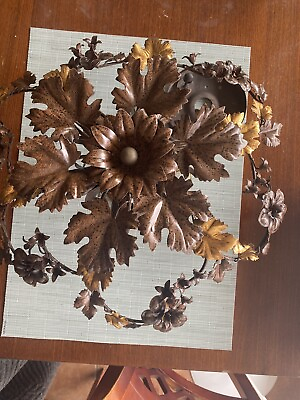 #ad Elegant 6 Light Italian Crafted Flush Mount Ceiling Light Bronze Gold Leaf  $238.00