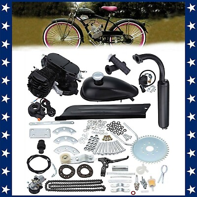 #ad 50cc DIY E Bike Bicycle Alloy Pull Start Starter Engine 2 Stroke Motorized Bike $199.19