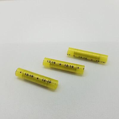 #ad 12 10G Yellow Butt Connector Butt Splice Nylon Insulation 50 pack High Quality $5.95