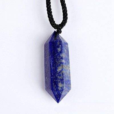 #ad Natural Lapis Lazuli Quartz Crystal Point Healing Obelisk Pendant Necklace US $9.40