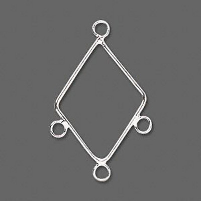 #ad Chandelier Finding Silver Diamond Hoop with Loops Pendant Jewelry Lot of 24 $17.95