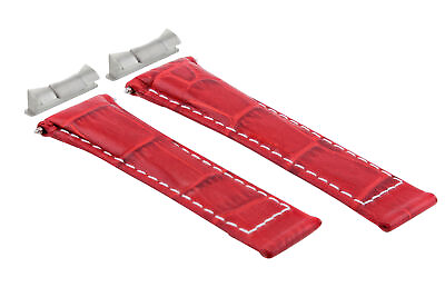 #ad LEATHER BAND WATCH STRAP FOR ROLEX DAYTONA 16519 16523 116500 16518 RED WS SHORT $89.95