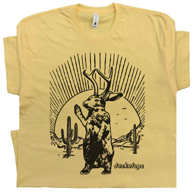 #ad Jackalope T Shirt Cool Vintage Graphic Weird Jackrabbit Santa Fe Cactus Cryptid $19.99