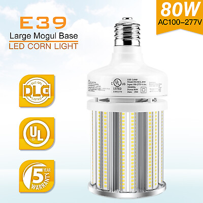 #ad UL High Bay LED Corn Light Bulbs 80W Garage Warehouse Parking Lot Lamp E39 Mogul $47.08