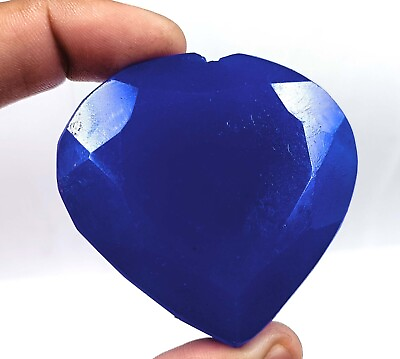 #ad A One Sale 600 Ct Heart Cut Certified Blue Sapphire Natural African Gemstone AKT $8.15