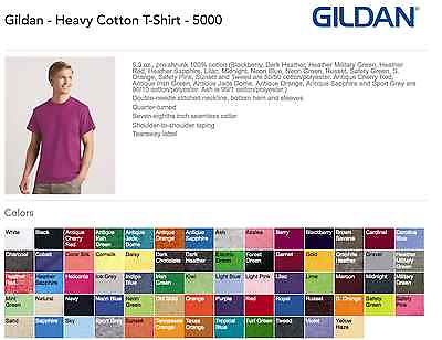 #ad 100 Gildan T SHIRTS BLANK BULK LOTS Colors or 108 White Plain S XL Wholesale 50 $249.80
