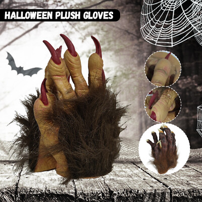#ad Halloween Wolf Glove Claw Werewolf Cosplay Costume Monster Hand Paw Scary Props $17.86