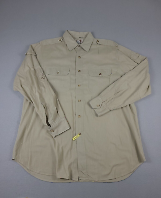 #ad Vintage Banana Republic Shirt Mens L Beige Safari Pockets Lightweight 80#x27;s $49.99