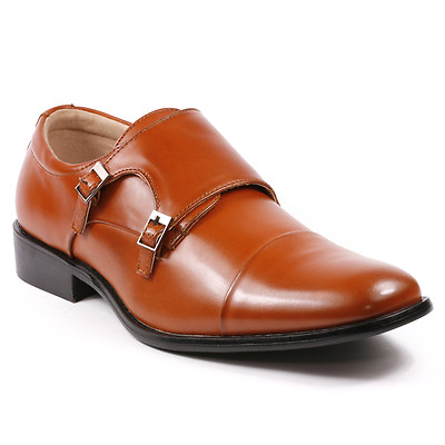 #ad Men#x27;s Cognac Brown Double Monk Strap Oxford Dress Classic Shoes $19.99