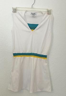 #ad Vintage 1980s White Tennis Dress with Back Pocket by Main Event Size 8 $35.00