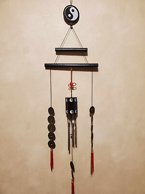 #ad Asian inspired Wind Chime Multicolor black red white $20.00