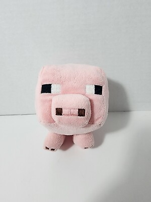 #ad 2013 Mojang MInecraft Pink Pig 6quot; Plush Stuffed Toy Free Shipping $10.44