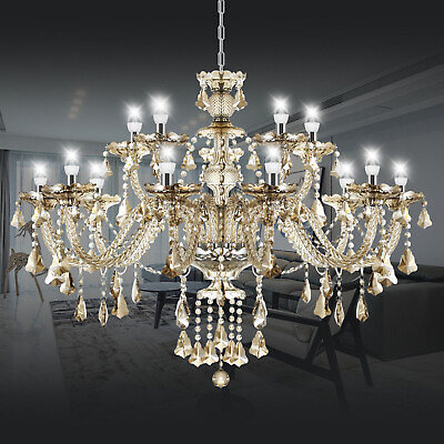 #ad Modern 15 Lights Crystal Chandelier Ceiling Glass Pendant Lighting Fixture Lamp $169.99
