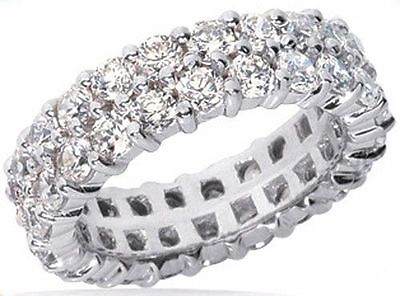 #ad 3.13 carat Round Diamond Eternity Band 18k Wedding Ring Sz 6 3 4 52 x 0.06 ct $3418.80