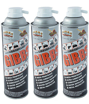 #ad Gibbs Brand Lubricant Penetrating Oil Multi Purpose Metal Protector 3 x12oz $45.95
