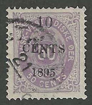 #ad Danish West Indies 1895 Scott #15 10c on 50c Violet Used $30.00