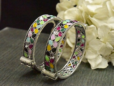 #ad Indian Bangle Bracelet Women 2.25 Inches Traditional Kundan Kada Ethnic Jewelry $15.19
