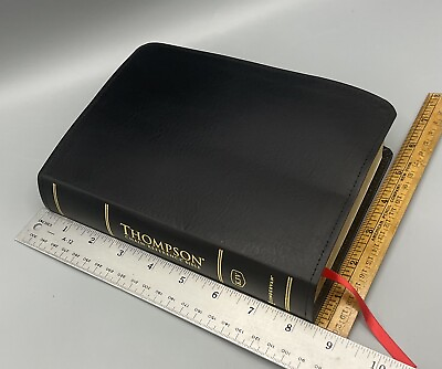 #ad KJV Thompson Chain Reference Bible Red Letter Black Bonded Leather Zondervan $37.99