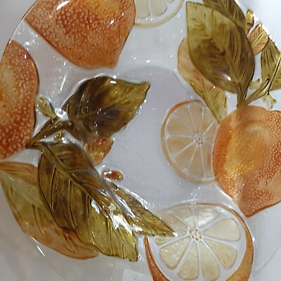 #ad Pressed Large Glass Bowl Lemons amp; Oranges $23.99