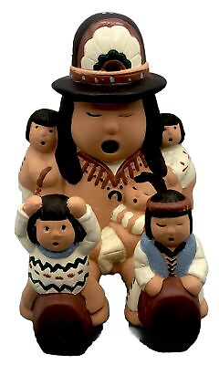 #ad Lloyd Southwest Terracotta Figurine Indigenous Native Mother Children 7” X 5” $66.00