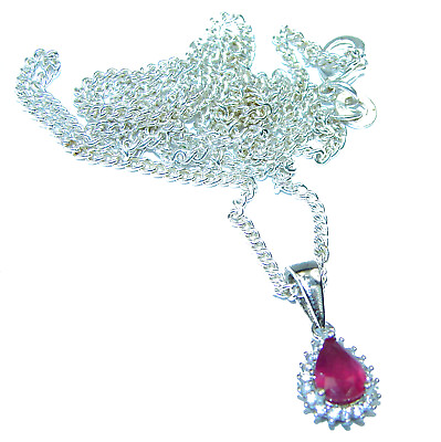 #ad Ruby Sapphire .925 Sterling Silver handmade Necklace $60.70