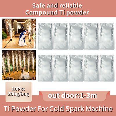 #ad 10Packs Stage Effect Cold Spark Machine Powder 1 5M for Wedding Party Show $128.00