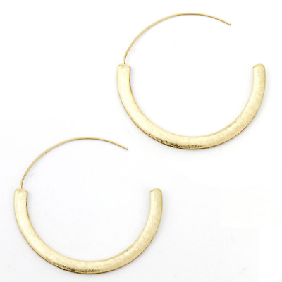 #ad Elegant Round Hoop 1.75 Inch Earrings Gold $11.94