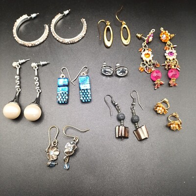 #ad Bundle Of Earrings Gold Silver Tone. Pierced And 1 Clip. GBP 7.98