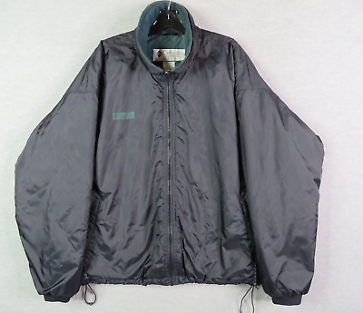 #ad Columbia Mens Coat Extra Large XL Black Full Zip Long Sleeve Nylon Jacket VTG $25.99