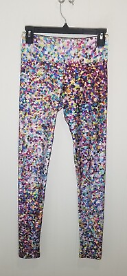 #ad GOLDSHEEP Confetti Party Shiny Leggings Size Small $28.00