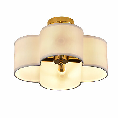 #ad Modern 4 Light Ceiling Light Chandelier Fabric Pendant Lamp Fixture Bedroom $33.00