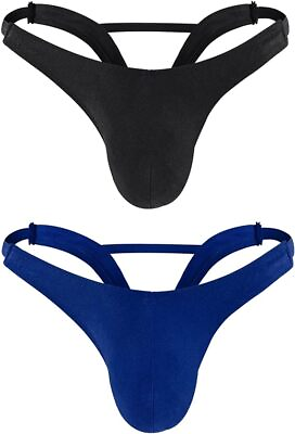 #ad 2 Colors Mens Thong Underwear T Back Briefs Bulge Enhancing Pouch G String Boxer $3.99