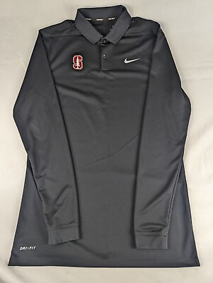 #ad Stanford Cardinals Nike Golf Shirt Mens Large Polo Dri Fit Long Sleeve $29.95