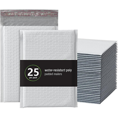 #ad 25PCS Poly Bubble Mailers Shipping Padded Mailing Bags Envelopes Self Seal $5.19