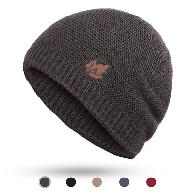 #ad Winter Knit Hat Outdoor Warm Velvet Loose Winter Caps Skullies Brand Winter Ski $14.59