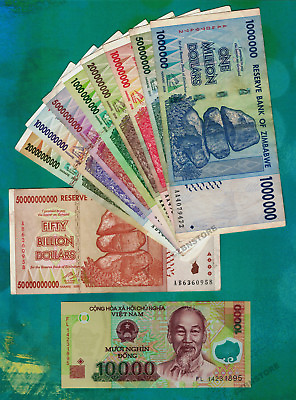 #ad 1 Million 50 Billion Dollars Set Zimbabwe 10000 Dong Vietnam Currency VND COA $36.99