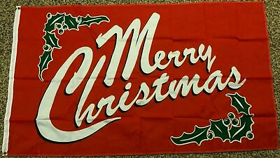 #ad RED MERRY CHRISTMAS 3x5ft FLAG superior premium quality US seller 100D $9.88