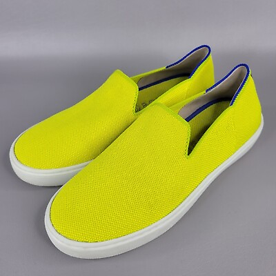 #ad Rothy#x27;s Retired Electric Lemon Neon Yellow Original Slip On Sneakers Size 6.5 $135.00