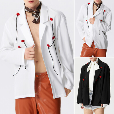 #ad INCERUN Mens 3D Rose Splicing Tops Blazer Suit Cocktail Party Club Coat Jacket $25.64