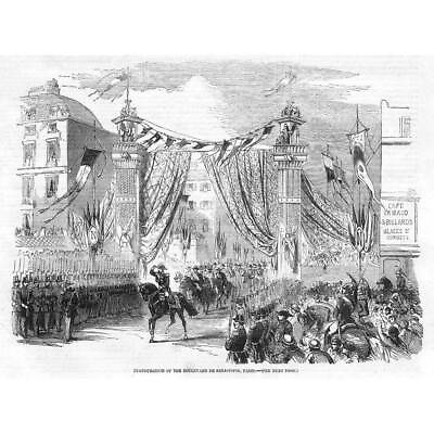 #ad PARIS Inauguration of Boulevard de Sebastopol Antique Print 1858 GBP 9.99