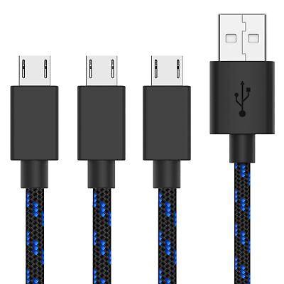 #ad TALK WORKS Micro USB Cable 3 Pack 6ft Long Android Phone Charger Braided Heav... $16.87