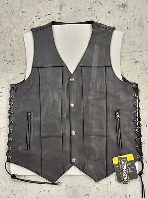 #ad Street and Steel 2nd Amendment Conceal carry Leather Motorcycle vest Men#x27;s. $99.00