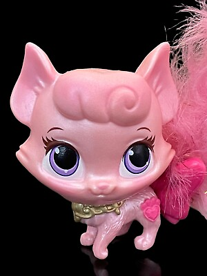 #ad Disney Palace Pet Glitter Pink Furry Tail Friend AURORA Pink Kitty Cat Figure $6.95